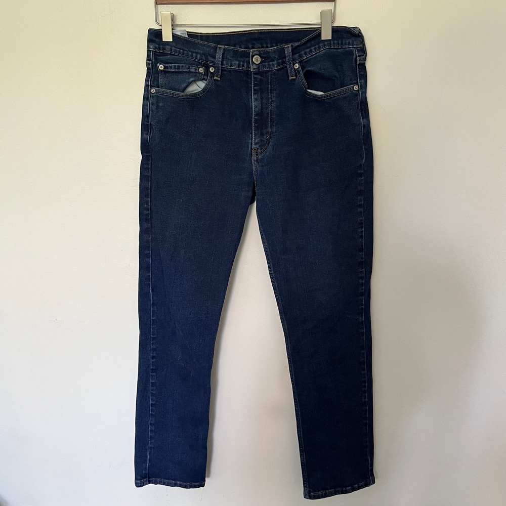 Levis 511 Slim Fit Jeans Mens 36x32 Dark Indigo Blue Denim Pants 04511-1907